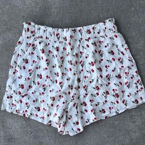 Abercrombie and Fitch linen blend cherry fruit pull on shorts NWT